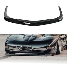 For Corvette C5 1997-2004 ZR1 Style 3x Glossy Black Front Bumper Lip Spltter Kit