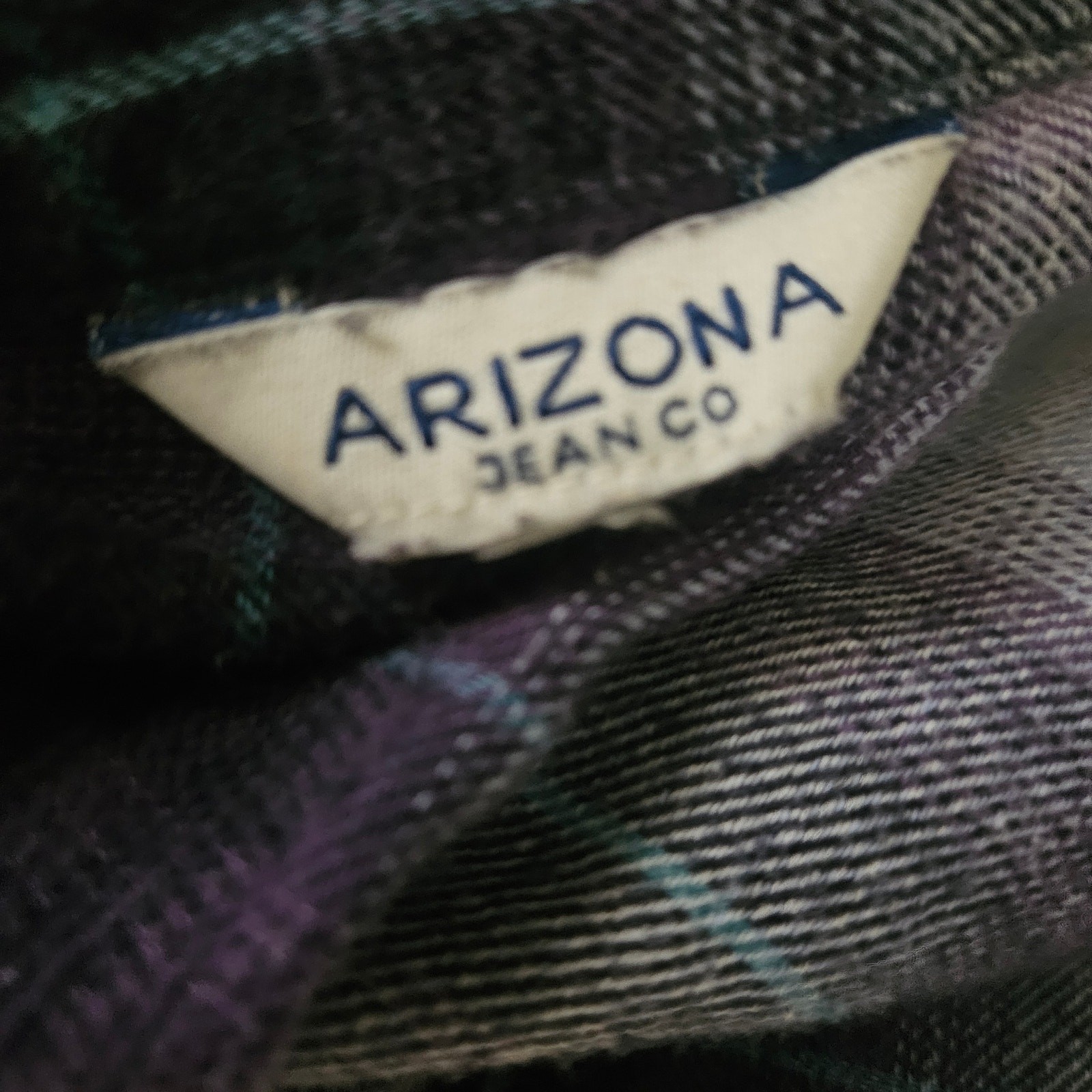 Purple Plaid Button Down Flannel Top Size XL - image 3