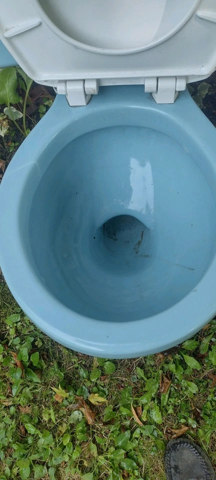 Inodoro y lavabo richmond azul de colección años 80 ¡limpio listo para instalar! ¡Excelente estado! Foto 4 de 4