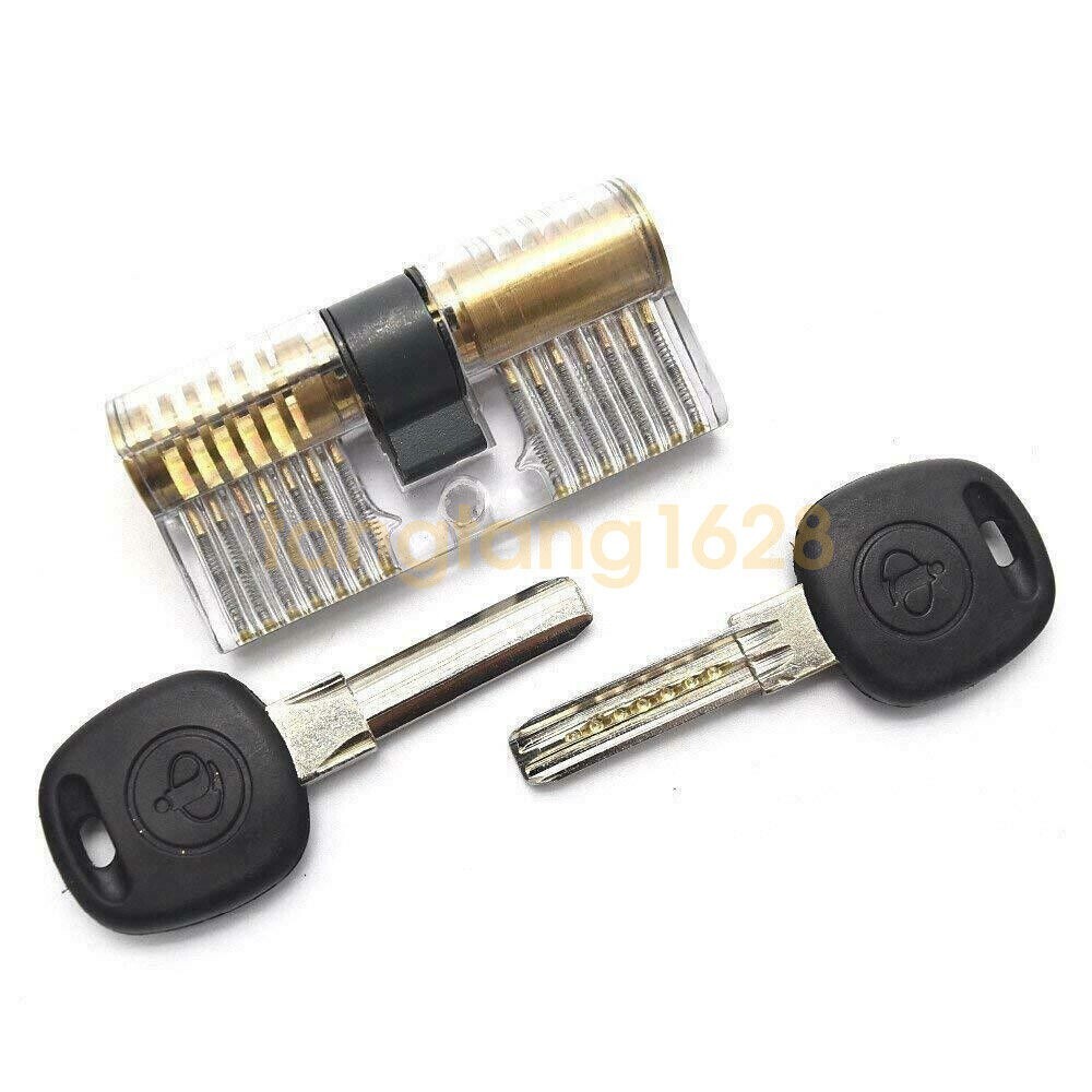 Round Training Lock Unlock Training Lock Practice Door Knob Barrel Deadbolt cutaway Plastic ...