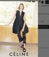 Celine Old Céline Spring 2013 Black Wool Silk Long West Coat 36 Phoebe Philo 