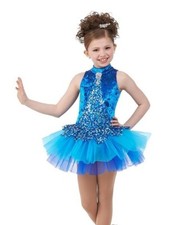 Making Waves Adult Small Dance Costume Royal Blue Panne Velvet Ballet Tutu