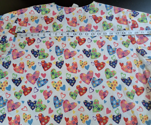 0803 - Scrub top colorato vintage Apple Life XL bianco floreale amore cuore - Foto 17 di 18
