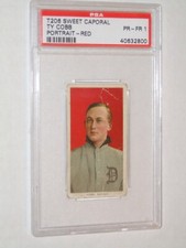 T206 TY COBB 1909-1911  SWEET CAPORAL PORTRAIT RED PSA  1  serial# 40632800