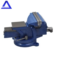 Bench Vise W/ Anvil Swivel 4in Locking Base Tabletop Clamp Heavy Duty Steel New