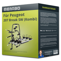 Menabo FahrradträGer Stand Up 3 Schwarz/Silber FüR Peugeot 207 Break SW Typ WK