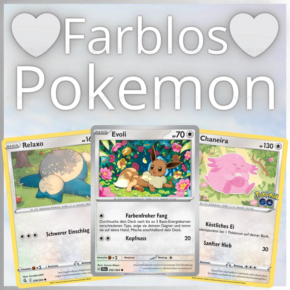 Pokemon Karten 🎁Geschenk 🤍Typ Farblos 🇩🇪Deutsch Sammlung 50 100 Stück
