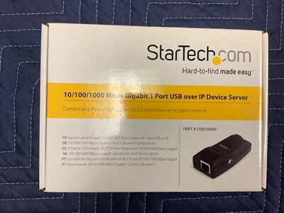 StarTech.com USB1000IP 10/100/1000 Mbps Gigabit 1 Port USB over IP Device Server