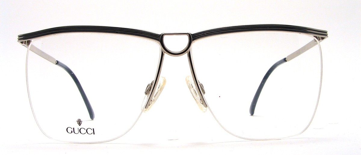 NOS UNUSED Vintage Gucci 2241 80P SILVER/BLUE eyeglass frames | eBay