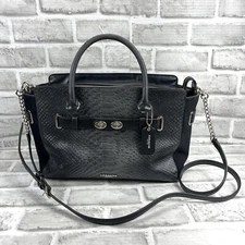 Coach Blake Carryall in Metallic Exotic Embossed Leather Satchel Cross Body Bag