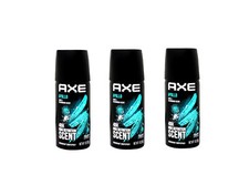 3 Pack of Axe Body Spray Apollo, Travel size, 1 Ounce