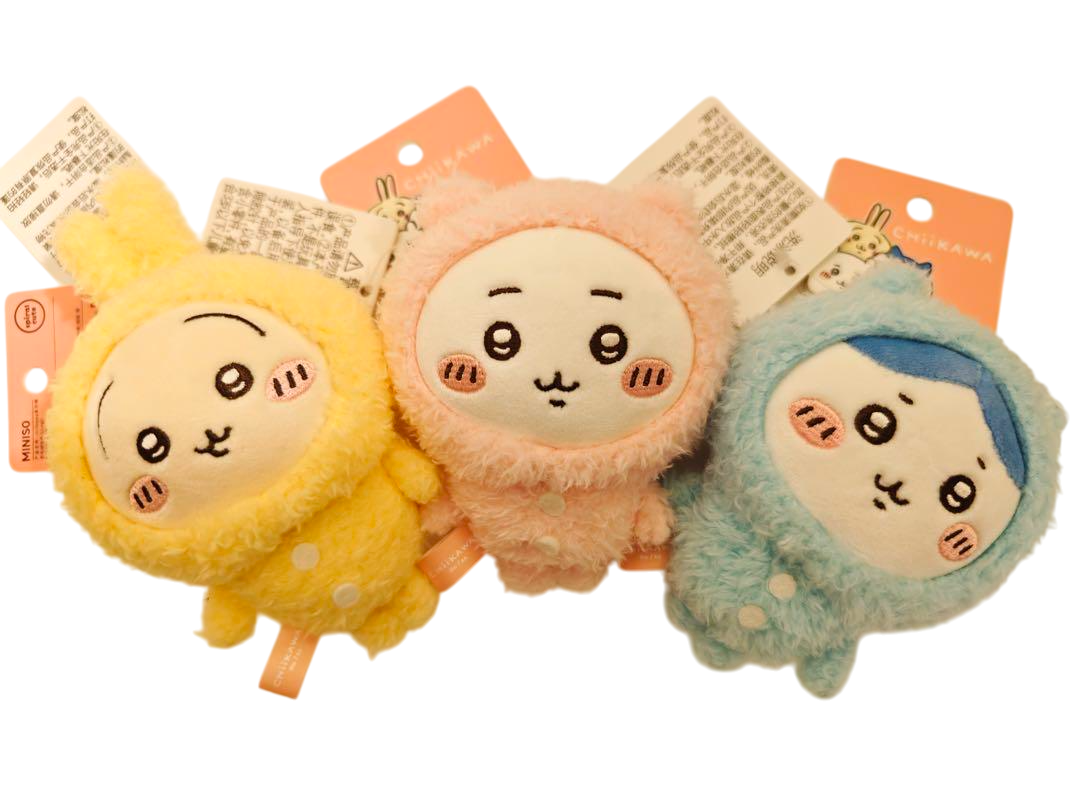 Chiikawa MINISO Pajama Party Fluffy Plush Chikawa Rabbit Hachiware
