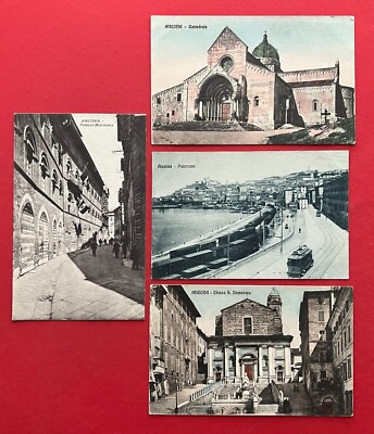 4 x AK ANCONA Italien um 1910 Palazzo Benincasa, Cattedrale, Panorama   ( 125217