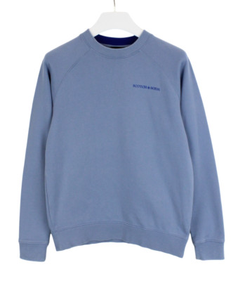 Scotch & Soda Sweatshirt Herren Medium Pullover Crew Neck Blau Stretch