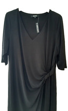 J D Williams Ladies Black Asymmetrical Knotted Wrap Dress Size 28 BNWT