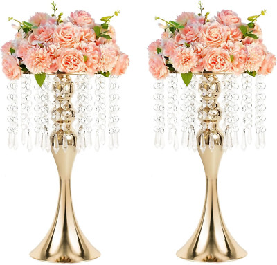 Metal Wedding Centerpieces for Table, Crystal Flower Stands, Wedding Road Lead F