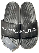 Nautica Bretton 3 Black Slides size 8 NEW