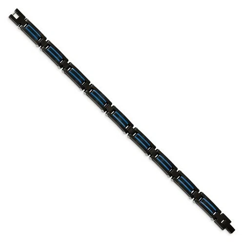 *BRAND NEW* Chisel Stainless Steel Black and Blue IP-plated Bracelet SRB2274-8.5 - Image 2 of 4
