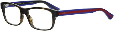 GUCCI GG 0006O 007 Havana & Blau Eyewear Brillengestell Brille 55-18-145