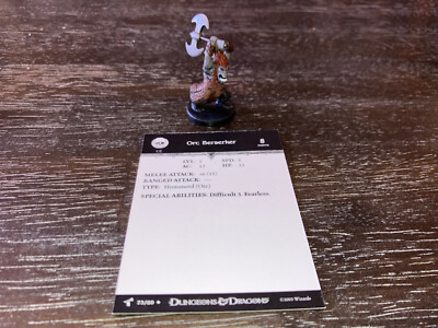 Orc Berserker D&D Miniature Harbinger mini Dungeons Dragon Pathfinder barbarian