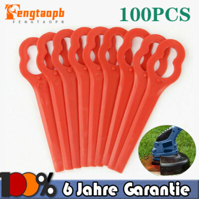 100x Ersatz Messer Klingen Plastik Für Florabest LIDL FRTA 20A1 FAT Rasentrimmer