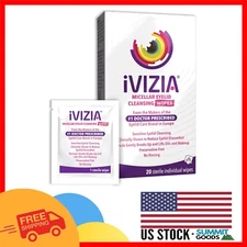 Eyelid Hygiene Wipes - 20 Individually Wrapped, Botanicals-Based, Unscented Care