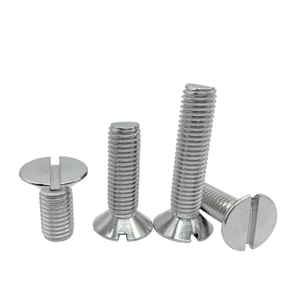 304 Stainless Steel Slotted Countersunk Flat Head Screws M4 M5 M6 M8 M10
