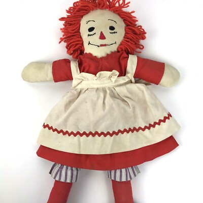 Vintage Doll Hand Made Raggedy Ann Red Head 20 inch plush