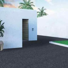 Domi Realistic Artificial Grass Plastic Deck Tiles, Easy Click-In, Gray