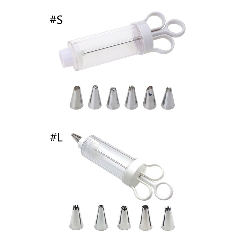 Dessert Decorating Syringe with 5Nozzle Icing Dispenser Cupcake Filling  Injector