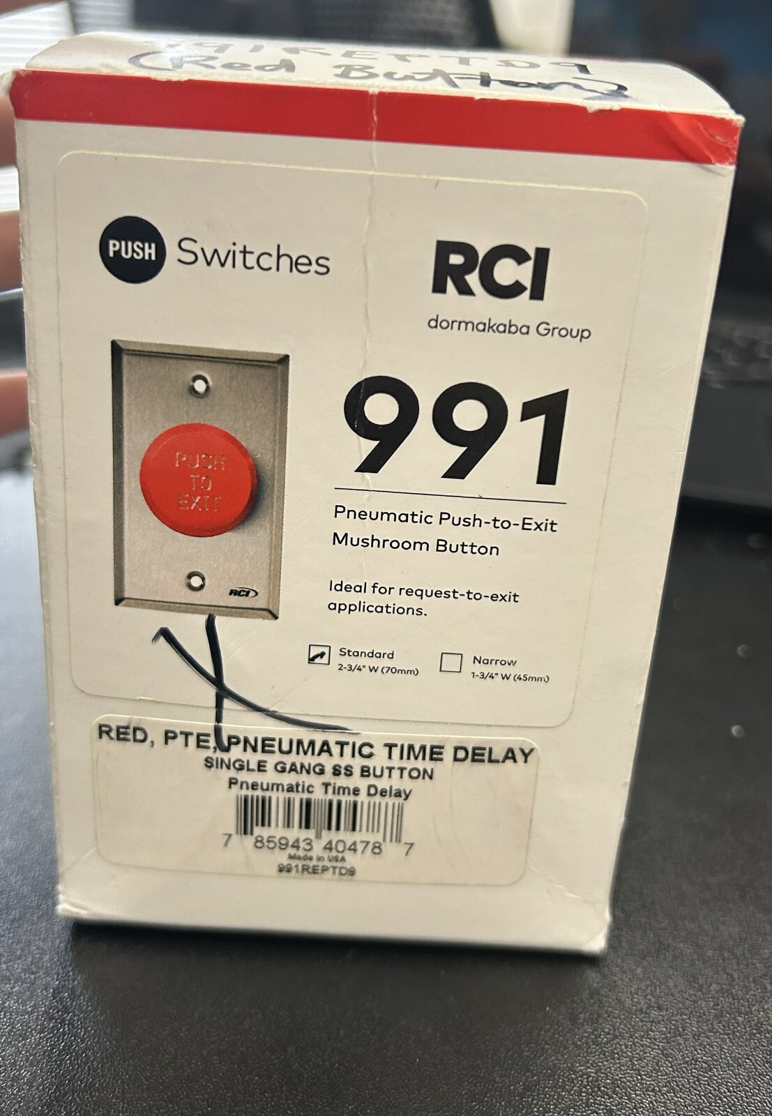 RCI 991 Series Pneumatic Red Push To Exit Button for sale online | eBay