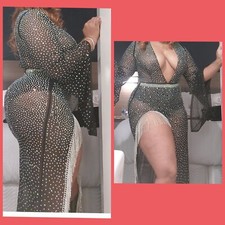 black rhinstonestone gown