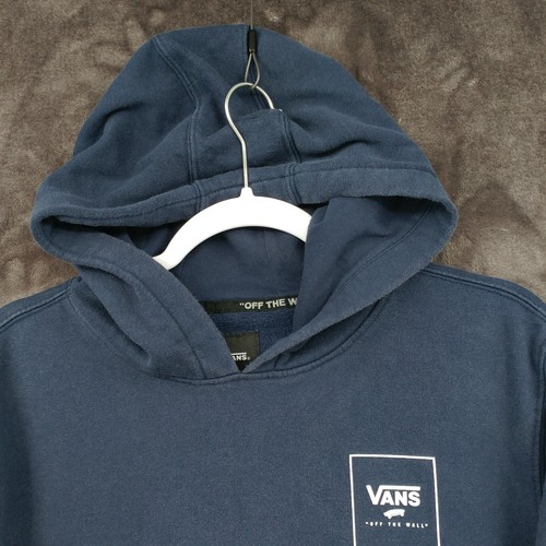 VANS Hoodie Sweatshirt Youth XL Navy Blue Graphic Pullover Skater Cotton Blend - Picture 6 of 10