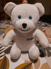 🔸️Doudou Peluche Ours Blanc GALLIA Yeux et Bouche brodés 22cm assis. Superbe 