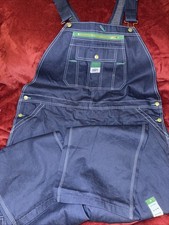 VTG Liberty Overalls 46x30 Denim NWT NOS Streetwear Green Stitch