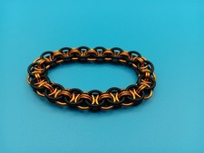 Orange V2 Stretchy Helm Chainmail Bracelet - Aluminum and Rubber