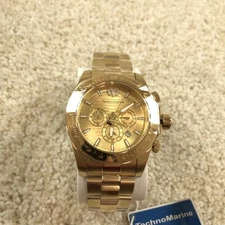 TechnoMarine Manta Grand x Invicta 47mm Mens Watch Gold Tone 220130