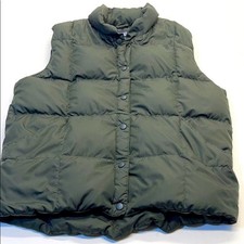 LANDS END Youth Large Green Goose Down Puffy Vest