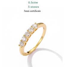 Smyoue 0.7CT 3Mm Anelli Moissanite Con Pietre Preziose per Le Donne S925 Argento