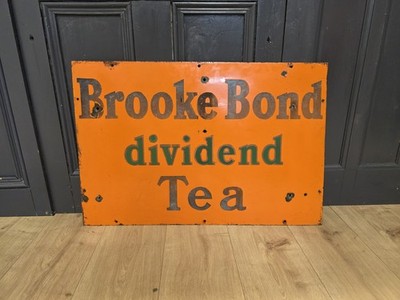 Vintage Original Brooke Bond Dividende Tee Emaille Werbeschild 30x20inches