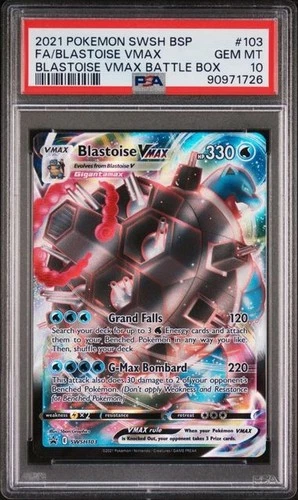 BLASTOISE VMAX SWSH103 2021 BATTLE BOX PROMO FULL ART PSA 10 GEM MINT