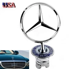 Front Hood Ornament Standing Star Badge Fit for Mercedes Benz C E S CLK Emblem