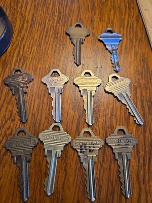 Vintage Lot Of 10 Schlage, Hillman  Used Keys