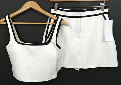 NWT Rhone Ace Skort and Longline Bra 2 Piece Set Snow White Size Small 4