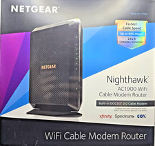 Netgear Nighthawk AC1900 WiFi Cable Modem Router C7000-100NAS DOCSIS 3.0 Tested