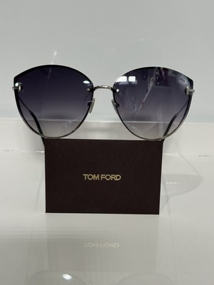 Tom Ford Evangeline TF1106 16C Oversized Silver Woman s Gray Gradient Sunglasses
