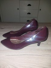 Size 4 M&S Collection Purple Patent Lether Court kitten Heels Classy Elegant