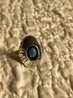Vintage Navajo Sharon Cisco Sterling Silver 925 Turquoise Ring Size 8.25