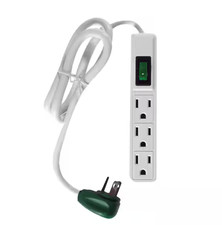 3 Outlet Power Strip Surge Protector with 2.5 Ft. Heavy Duty Cord