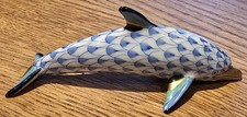Herend Hungarian Porcelain Fishnet Dolphin figurine in blue - Small